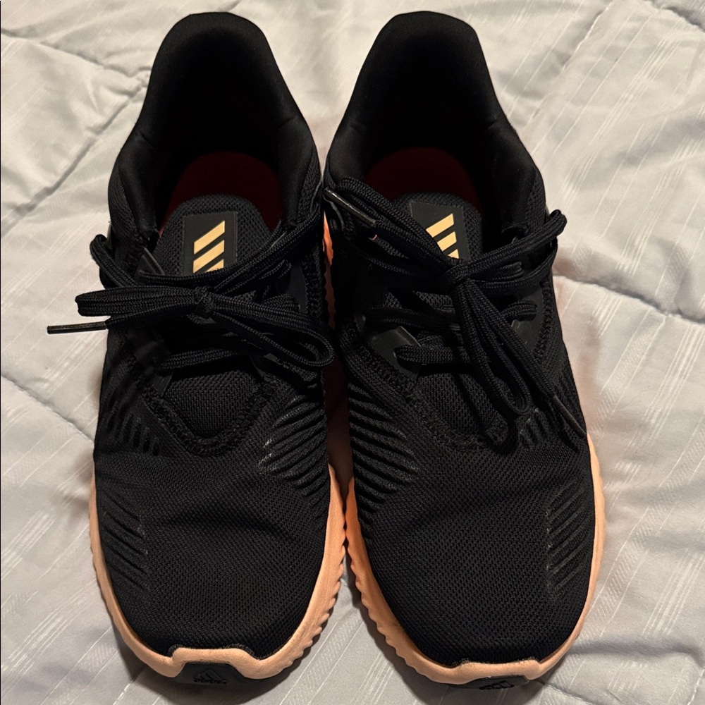 Adidas Black and Peach Athletic Shoes